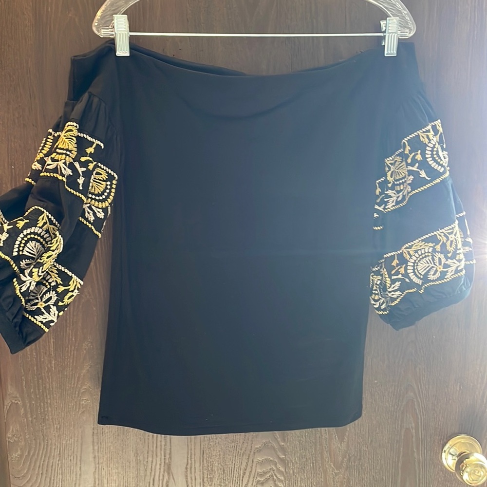 Black boho free people shirt